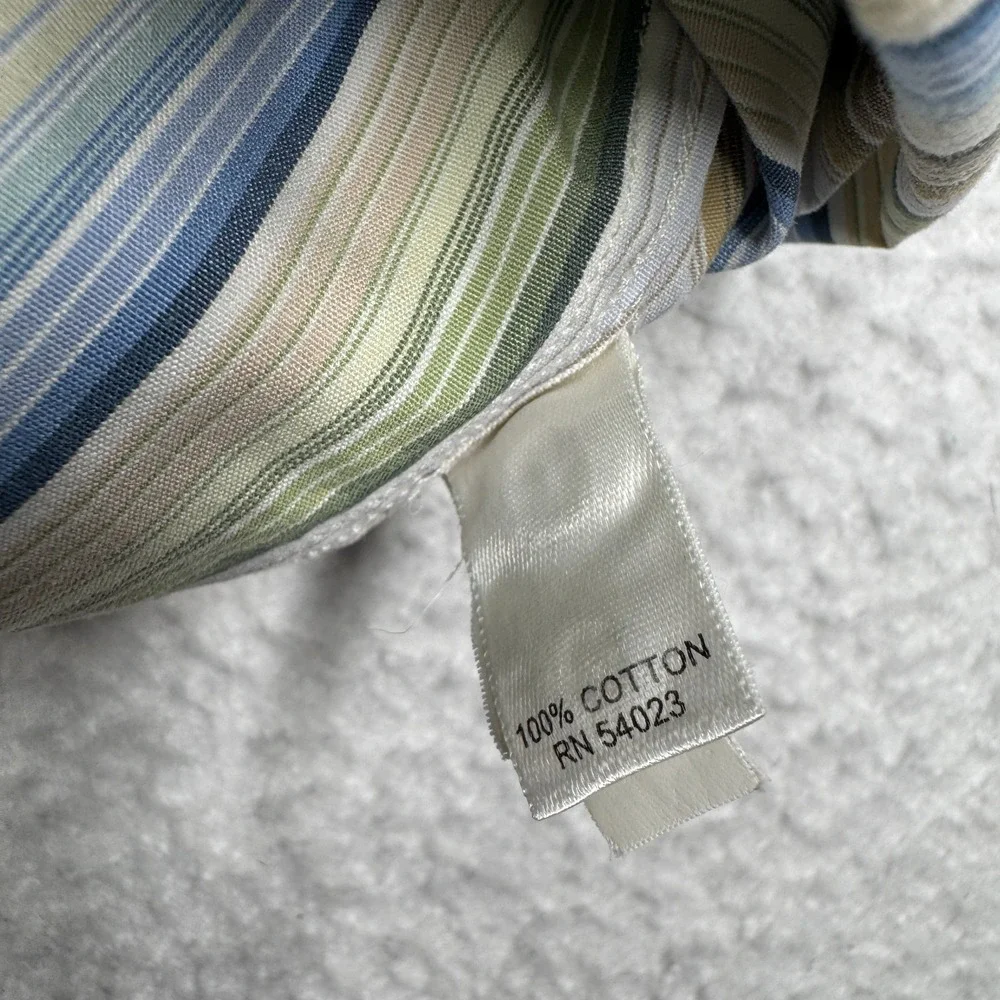 Banana Republic Shirt Blue Green Button Down Classic Fit‎ Striped Men's XL